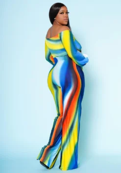 Plus Size Multicolor Wide Leg Jumpsuit -Asoph Fashion Shop 2020507 001 4