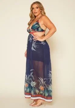 Plus Size Tropical Cutout Maxi Dress -Asoph Fashion Shop 2020534 001 3