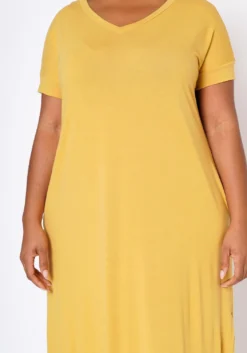 Plus Size V-Neck Slit Maxi Dress -Asoph Fashion Shop 2020563 007 4