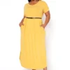 Plus Size V-Neck Slit Maxi Dress