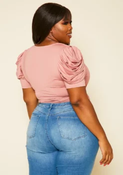 Plus Size Ruffled Sleeve Bodysuit -Asoph Fashion Shop 2020576 002 4