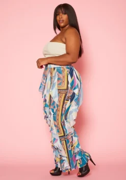 Plus Size Mesh Ruffle Wide Leg Pants -Asoph Fashion Shop 2020581 001 3
