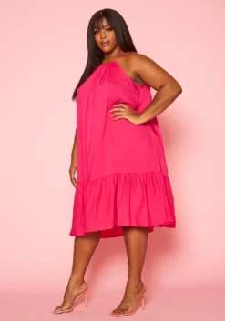 Plus Size Halter Top Tiered Dress -Asoph Fashion Shop 2020586 004 3