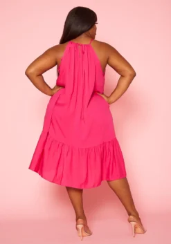 Plus Size Halter Top Tiered Dress -Asoph Fashion Shop 2020586 004 4