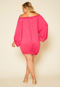 Plus Size Oversized Off Shoulder Mini Dress -Asoph Fashion Shop 2020587 001 4