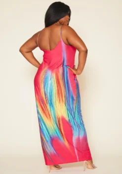 Plus Size Abstract Pattern Cami Maxi Dress -Asoph Fashion Shop 2020595 002 3