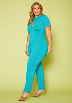 Plus Size KeyHole Jumpsuit -Asoph Fashion Shop 2020615 001 3