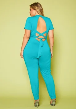Plus Size KeyHole Jumpsuit -Asoph Fashion Shop 2020615 001 4