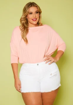 Plus Size Boat Neck Bodysuit -Asoph Fashion Shop 2020622 001 1