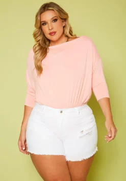 Plus Size Boat Neck Bodysuit -Asoph Fashion Shop 2020622 001 2