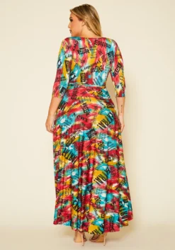 Plus Size Graphic Print Fit & Flare Maxi Dress -Asoph Fashion Shop 2020628 001 4