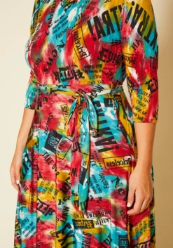 Plus Size Graphic Print Fit & Flare Maxi Dress -Asoph Fashion Shop 2020628 001 5