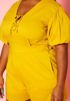 Plus Size Balloon Sleeve Romper -Asoph Fashion Shop 2020645 002 6