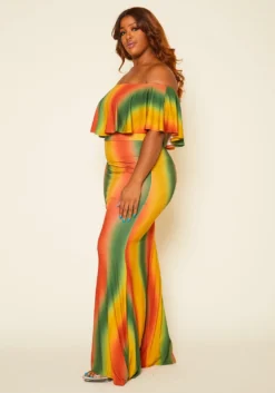 Plus Size Gradient Multicolor Maxi Dress -Asoph Fashion Shop 2020660 002 3