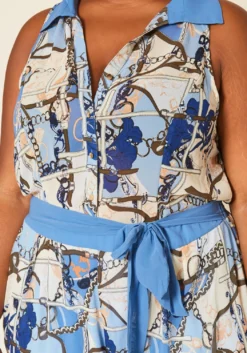 Plus Size Multi Print Collar Jumpsuit -Asoph Fashion Shop 2020680 001 4