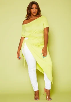 Plus Size Asymmetrical Off Shoulder Top -Asoph Fashion Shop 2020731 005 3