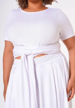 Plus Size Crop Top & Maxi Skirt Set -Asoph Fashion Shop 2020732 005 10