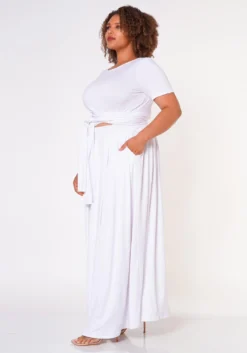 Plus Size Crop Top & Maxi Skirt Set -Asoph Fashion Shop 2020732 005 8