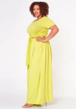 Plus Size Crop Top & Maxi Skirt Set -Asoph Fashion Shop 2020732 006 4