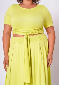 Plus Size Crop Top & Maxi Skirt Set -Asoph Fashion Shop 2020732 006 6