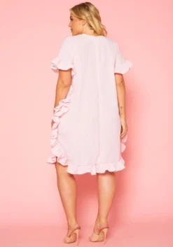 Plus Size Striped Ruffle Dress -Asoph Fashion Shop 2020753 002 4