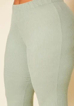 Plus Size Ribbed Tank Top & Wide Leg Pants Set -Asoph Fashion Shop 2020756 001 5