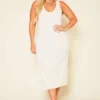 Plus Size Ribbed Lounge Midi Dress