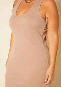 Plus Size Ribbed Lounge Midi Dress -Asoph Fashion Shop 2020759 005 5