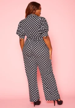 Plus Size Polka Dot Print Jumpsuit -Asoph Fashion Shop 2020786 001 5