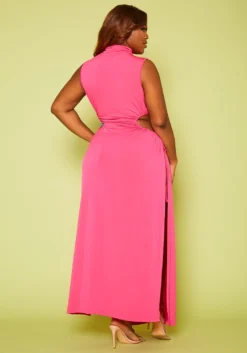 Plus Size Mock Neck Cut Out Maxi Dress 10 Plus Size Mock Neck Cut Out Maxi Dress -Asoph Fashion Shop 2020821 001 5