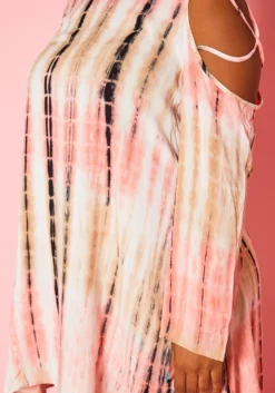Plus Size Cold Shoulder Tie-Dye Mini Dress -Asoph Fashion Shop 2020824 001 6