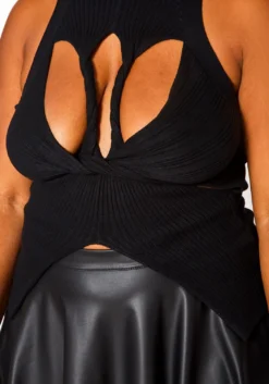 Plus Size Mock Neck Cut-Out Top -Asoph Fashion Shop 2020839 001 7