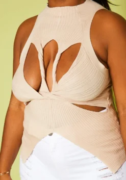 Plus Size Mock Neck Cut-Out Top -Asoph Fashion Shop 2020839 002 6