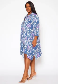 Plus Size A-Line Graphic Collar Dress -Asoph Fashion Shop 2020856 001 3