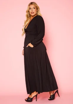 Plus Size Versatile Tie Up Crop Top & Maxi Skirt Set -Asoph Fashion Shop 2020877 001 4