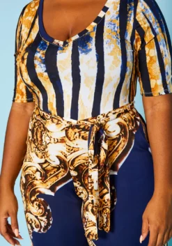 Plus Size Abstract Brocade Jumpsuit -Asoph Fashion Shop 2020881 001 6