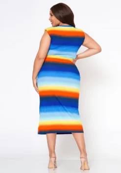 Plus Size Gradient Bodycon Midi Dress -Asoph Fashion Shop 2020897 003 3