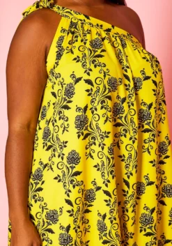 Plus Size One Shoulder Floral Print Maxi Dress -Asoph Fashion Shop 2020927 002 4