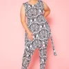 Plus Size Multi Print Sleek Top & Leggings Set