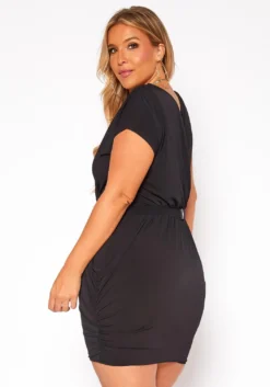 Asoph Plus Size Belted Overlay Bodycon Mini Dress -Asoph Fashion Shop 2020937 001 3
