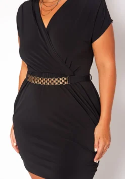 Asoph Plus Size Belted Overlay Bodycon Mini Dress -Asoph Fashion Shop 2020937 001 5