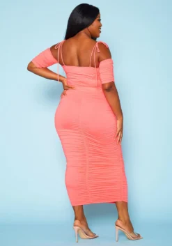 Plus Size Ruched Crop Top & Skirt Two Piece Set 10 Plus Size Ruched Crop Top & Skirt Two Piece Set -Asoph Fashion Shop 2020940 002 4