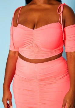 Plus Size Ruched Crop Top & Skirt Two Piece Set 11 Plus Size Ruched Crop Top & Skirt Two Piece Set -Asoph Fashion Shop 2020940 002 5