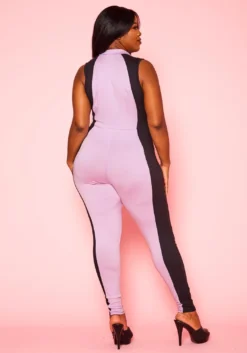 Plus Size Color Block Bodycon Jumpsuit -Asoph Fashion Shop 2020942 001 4