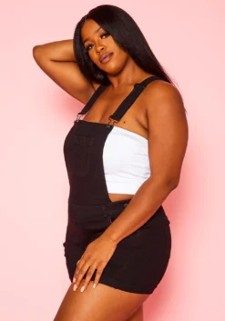 Plus Size Overall Denim Shorts -Asoph Fashion Shop 2020946 001 2