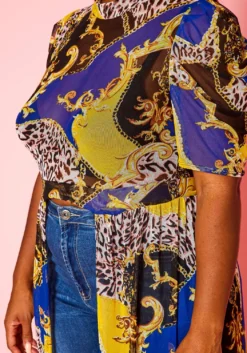 Plus Size Multi Print Chiffon High Low Top -Asoph Fashion Shop 2020951 001 4