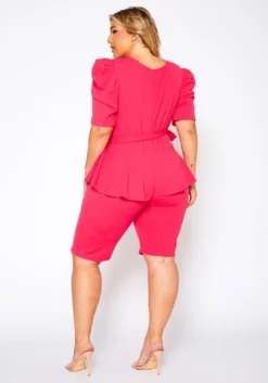 Plus Size Peplum Style Trendy Romper -Asoph Fashion Shop 2020953 003 3