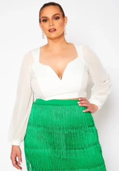 Plus Size Sweetheart Neckline Open Back Crop Top -Asoph Fashion Shop 2020982 002 2