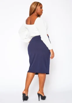 Asoph Plus Size High Waist Pencil Skirt -Asoph Fashion Shop 2020988 002 3