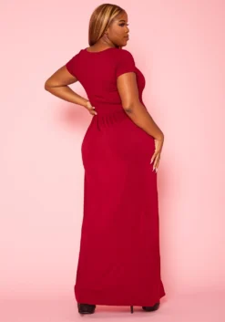Plus Size Smocked Seamless Fit & Flare Maxi Dress -Asoph Fashion Shop 2020996 003 3